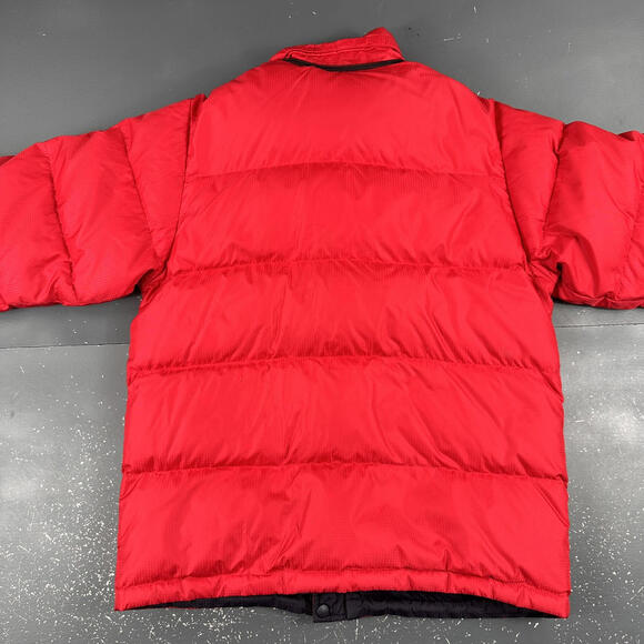 Lands End Goosedown Puffer Jacket Teen Boys Large Red Navy Reversible Thick Fill - Picture 7 of 9